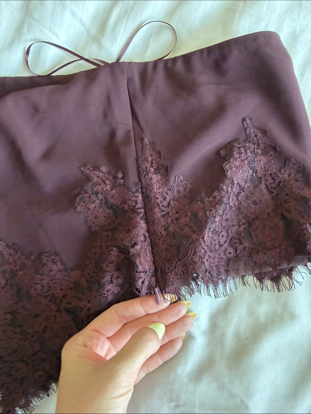 Strapless Lace-Trim Bustier and Skirt Set - Deep Brown - Picture 3 of 3